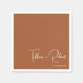 ミニマル編集可能カラーテラコッタ結婚ズ スタンダードカクテルナプキン (正面)