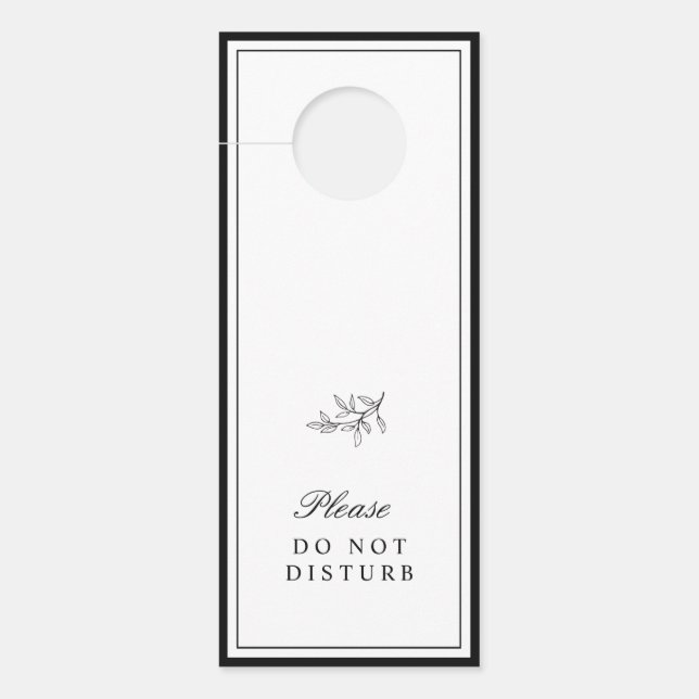 ミニマル縁どスの葉ドアハンガー ドアノブサイン (正面)