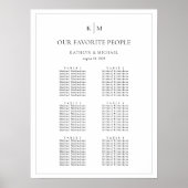 ミニマル縁どスの6テーブル座席表 ポスター (正面)