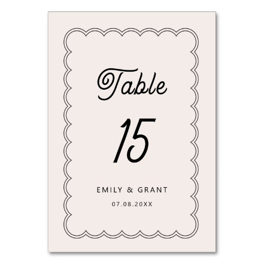 ミニマル縁どススキャロテーブル番号 テーブルナンバー (正面)