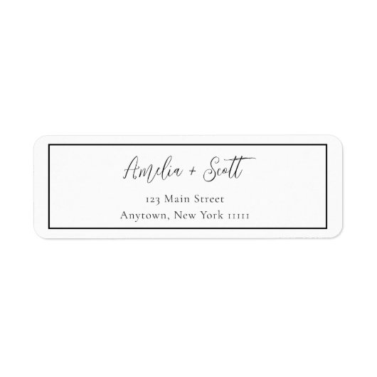 ミニマル縁どススクリプト差出人住所ラベル ラベル (正面)