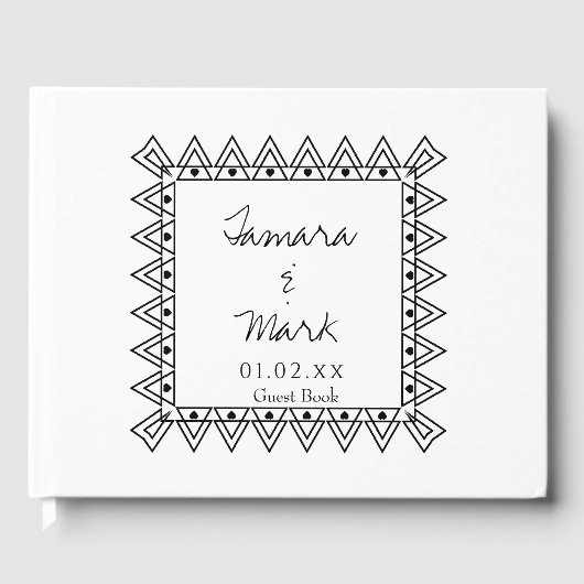 ミニマル縁どスハートフレ結婚ームのロゴスクリプト ゲストブック (正面)