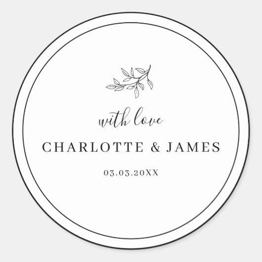 ミニマル縁どスリーフありがとう ラウンドシール (正面)