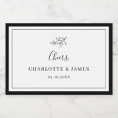 ミニマル縁どスリーフのきらめくワインラベル スパークリングワインラベル (シングルラベル)