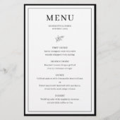 ミニマル縁どスリーフ結婚のメニューカード (正面)