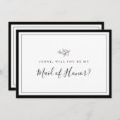 ミニマル縁どスリーフ花嫁プロポーザルCard サンキューカード (正面/裏面)