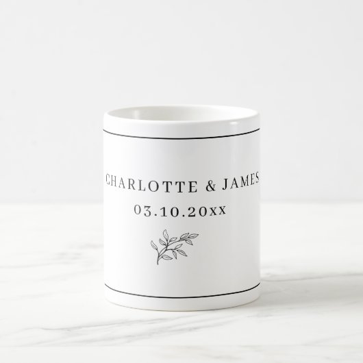 ミニマル縁どスリーフ葉マグカップ コーヒーマグカップ (中央)