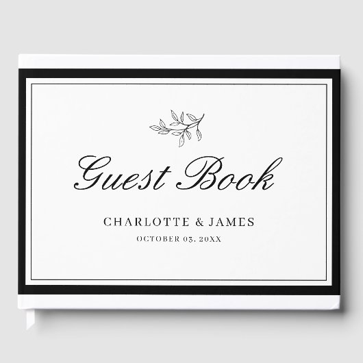 ミニマル縁どスリーフ葉付きゲストブック ゲストブック (正面)