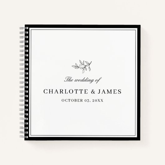 ミニマル縁どスリーフ葉付きゲストブック ノートブック (正面)