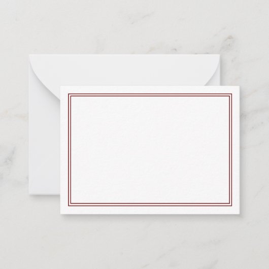 ミニマル縁どス二マルーン ノートカード (正面)