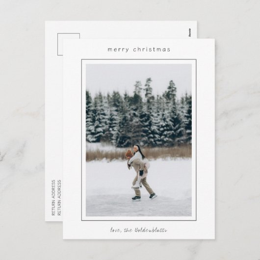 ミニマル縁どス写真クリスマモダンス シーズンポストカード (正面/裏面)