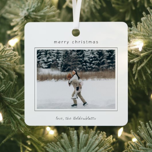 ミニマル縁どス写真クリスマモダンス メタルオーナメント (インサイチュ)