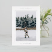 ミニマル縁どス写真クリスマモダンス 箔シーズンカード (立ち正面)