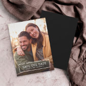 ミニマル縁どス白写真日付カードの保存 セーブザデート