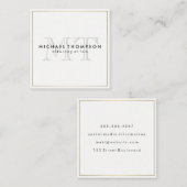 ミニマル縁どス金ゴールド（モノグラム） スクエア名刺 (正面/裏面)