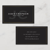 ミニマル縁どス金ゴールド（モノグラム） 名刺 (正面/裏面)