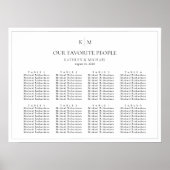 ミニマル縁どス8結婚テーブル座席表 ポスター (正面)