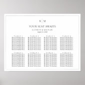 ミニマル縁どス8結婚テーブル座席表 ポスター (正面)