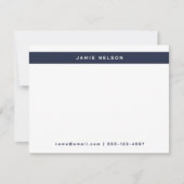 ミニマル縁ど個人文房具ネイビーブルー ノートカード (正面)