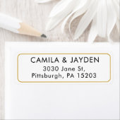 ミニマル縁ど結婚エレガント金ゴールド差出人住所 ラベル (インサイチュ)