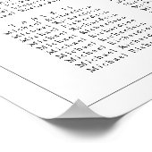 ミニマル縁ど結婚リストの16テーブル座席表 ポスター (角)