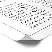 ミニマル縁ど結婚リストの30テーブル座席表 ポスター (角)