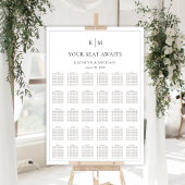 ミニマル縁ど結婚リストの30テーブル座席表 ポスター