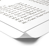 ミニマル縁ど結婚リストの30テーブル座席表 ポスター (角)