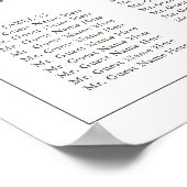 ミニマル縁ど結婚リストの30テーブル座席表 ポスター (角)