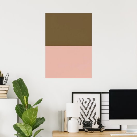 ミニマル縦二色ラインアートプリント ポスター (ホームオフィス)