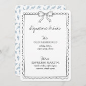 ミニマル署名ドリンク結婚ズのバーメニュー記号 (正面/裏面)