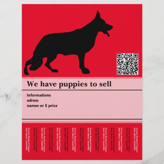 ミニマル羊飼いドッグパーソナライズされたフライヤー チラシ (正面)