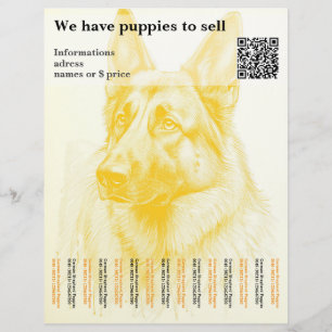 ミニマル羊飼いドッグパーソナライズされたフライヤー チラシ