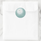 ミニマル美しいガール顔蝶 ラウンドシール (バッグ)