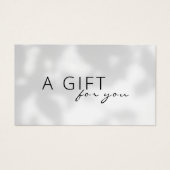 ミニマル美しいサロンスパギフト証明書 (正面)