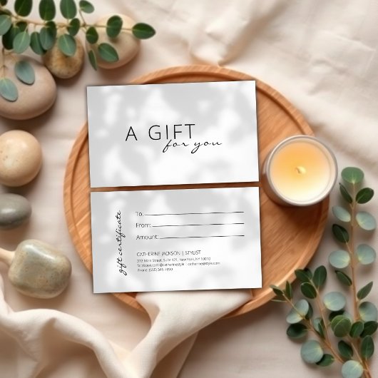 ミニマル美しいサロンスパギフト証明書