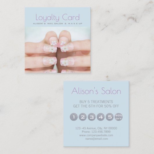 ミニマル美しいサロンネイルサロンロイヤリティ ロイヤリティカード (正面/裏面)