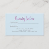 ミニマル美しいサロンネイルサロン紹介 紹介カード (裏面)