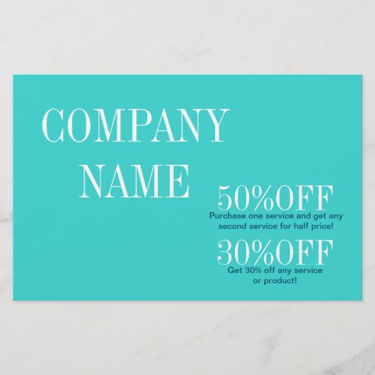 ミニマル美しいメイクアップアーティストヘアサロンティール（緑がかった色） チラシ (正面)