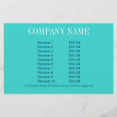 ミニマル美しいメイクアップアーティストヘアサロンティール（緑がかった色） チラシ (裏面)