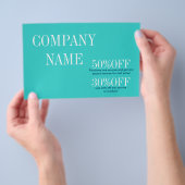 ミニマル美しいメイクアップアーティストヘアサロンティール（緑がかった色） チラシ (ハンドル)