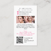 ミニマル美しいメイクアップアーティスト写真QRコード 名刺 (裏面)