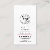 ミニマル美しいメイクアップアーティスト写真QRコード 名刺 (正面)