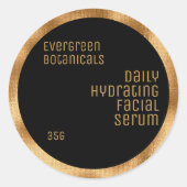 ミニマル美しいラベルブラックと織金ゴールド ラウンドシール (正面)