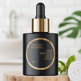 ミニマル美しいラベルブラックと織金ゴールド ラウンドシール