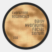 ミニマル美しいラベル金ゴールドと黒 ラウンドシール (正面)