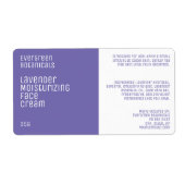 ミニマル美しいラベル – 紫と白 ラベル (正面)