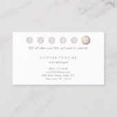 ミニマル美しいルミナスシルバー6パンチロイヤリティ 名刺 (裏面)