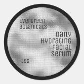 ミニマル美しいレーベル銀と黒 ラウンドシール (正面)