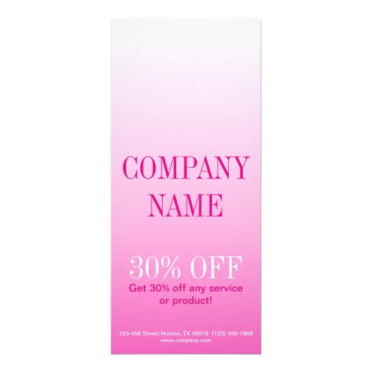 ミニマル美しい化粧品赤面ピンクグラデーション ラックカード (正面)